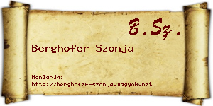 Berghofer Szonja névjegykártya